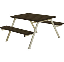 Picknickbord med metallram och träbordsskiva