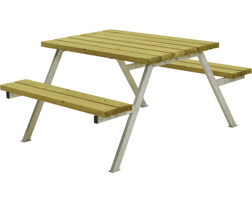 Picknickbord PLUS Alpha trä/stål 118cm tryckimpregnerat-0