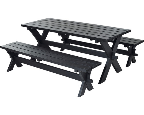 Picknickbord PLUS Nostalgi trä 177cm svart