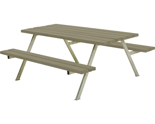 Picknickbord PLUS Alpha trä/stål 177cm gråbrun