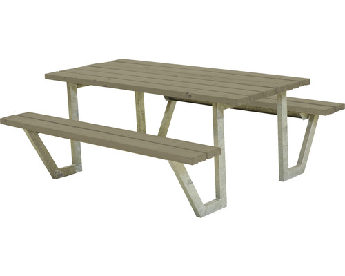 Picknickbord PLUS Wega trä/stål 177cm gråbrun