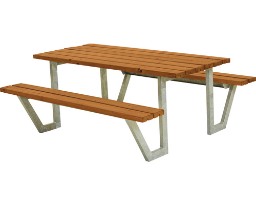 Picknickbord PLUS Wega trä/stål 177cm teakfärgat