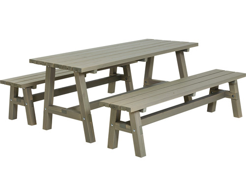 Picknickbord PLUS Country trä 177cm gråbrun