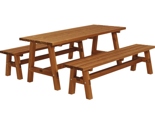 Picknickbord PLUS Country trä 177cm teakfärgat