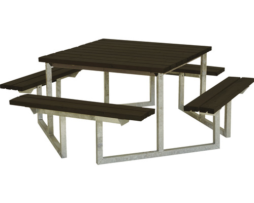 Picknickbord PLUS Twist trä/stål 204cm svart