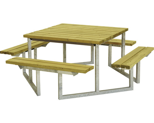 Picknickbord PLUS Twist trä/stål 204cm tryckimpregnerat