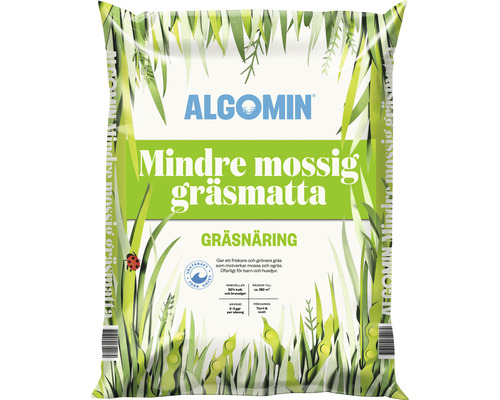 Gräsmattegödsel ALGOMIN Mindre Mossig Gräsmatta 6,5kg Förpackning Algomin gräsmattegödsel mot mossa