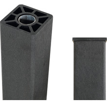 Kompositstolpe PLUS stålkärna 9x9x153cm inkl. stolplock skiffergrå-thumb-0