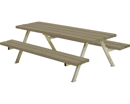Picknickbord PLUS Alpha Junior trä/stål 177cm gråbrun