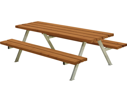 Picknickbord PLUS Alpha Junior trä/stål 177cm teakfärgat