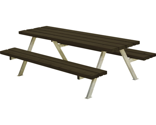 Picknickbord PLUS Alpha Junior trä/stål 177cm svart
