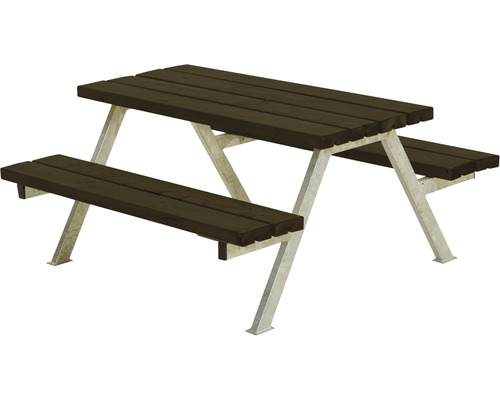 Picknickbord PLUS Alpha Junior trä/stål 118cm svart