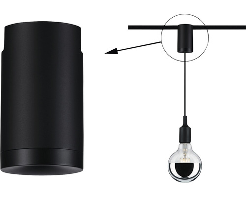 Svart taklampa med lampa