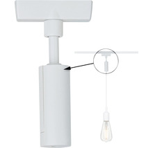 Vit skena spotlight med hängande glödlampa för inomhusbruk