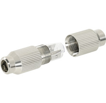 Koaxialkontakt med skruvförband och transparent hylsa