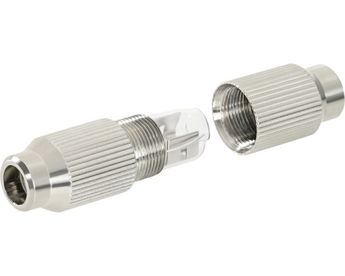 Koaxialkontakt med skruvförband och transparent hylsa