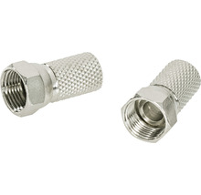 Två F-kontakter i metall