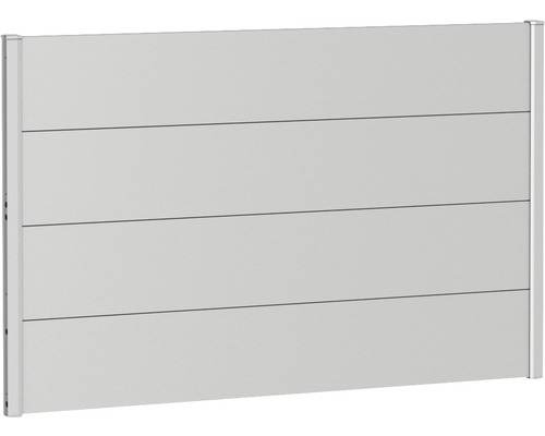 Skärmvägg BIOHORT aluminium 150x90cm silver-metallic Trädgårdsstaketselement med horisontella paneler