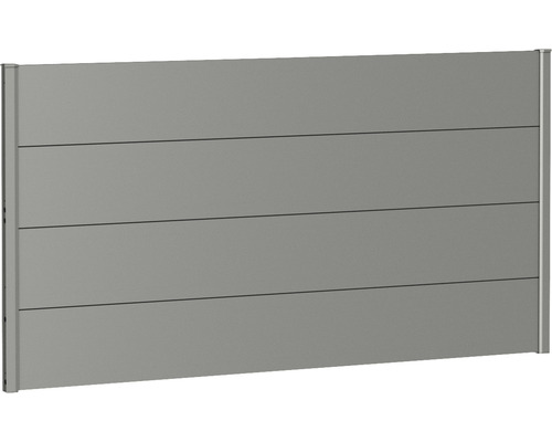 Skärmvägg BIOHORT aluminium 180x90cm kvartsgrå-metallic Trädgårdsstaket element med not och fjäder