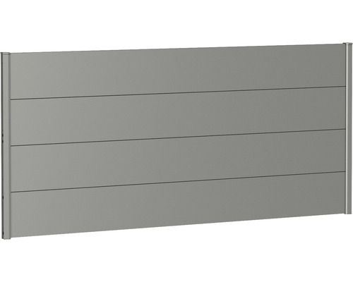 Skärmvägg BIOHORT aluminium 200x90cm kvartsgrå-metallic