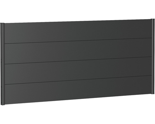 Skärmvägg BIOHORT aluminium 200x90cm mörkgrå-metallic