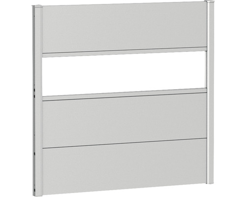 Skärmvägg BIOHORT aluminium med akrylglas 100x90cm silver-metallic Översvämningsskydd med aluminiumprofiler