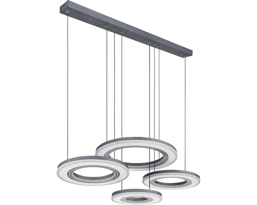 Pendellampa med ringformade lampskärmar i olika storlekar