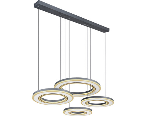 Pendellampa med runda element och filigrana upphängningar