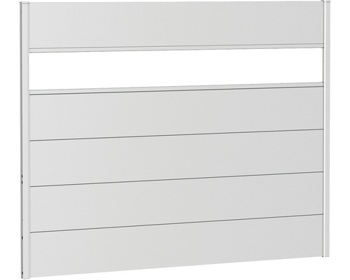 Skärmvägg BIOHORT aluminium med akrylglas 180x135cm silver-metallic