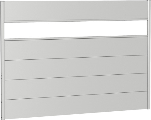 Skärmvägg BIOHORT aluminium med akrylglas 200x135cm silver-metallic