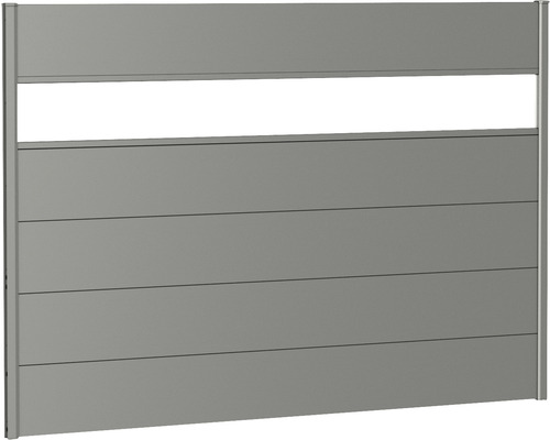 Skärmvägg BIOHORT aluminium med akrylglas 200x135cm kvartsgrå-metallic