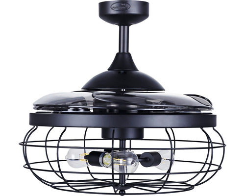 Takfläkt med lampa och bur