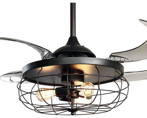 Takfläkt med transparenta blad och burlykta