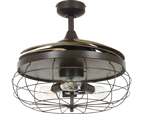 Takfläkt med belysning och bur