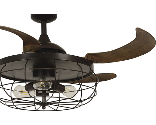 Takfläkt med tre blad och bur