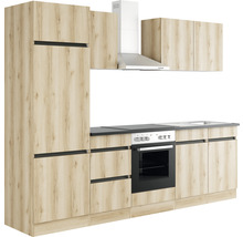 Komplett köksenhet med skåp, diskho, spis och köksfläkt