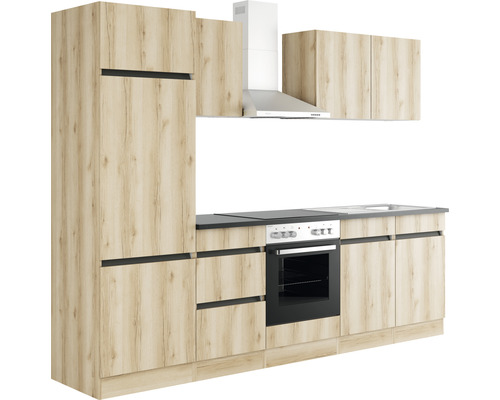 Komplett köksenhet med skåp, diskho, spis och köksfläkt