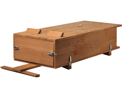 Sandlåda i trä med lock