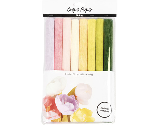 Set med crêppapper med åtta rullar om 60 cm