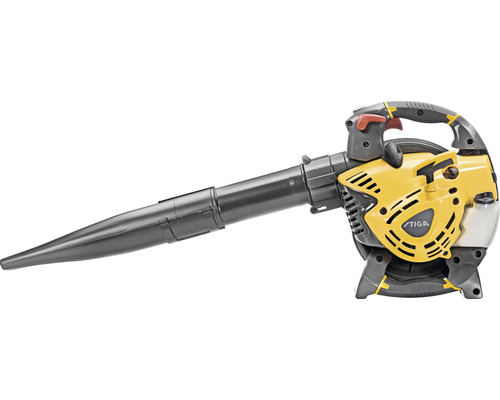 Gul lövblås från Stiga för trädgårdsskötsel