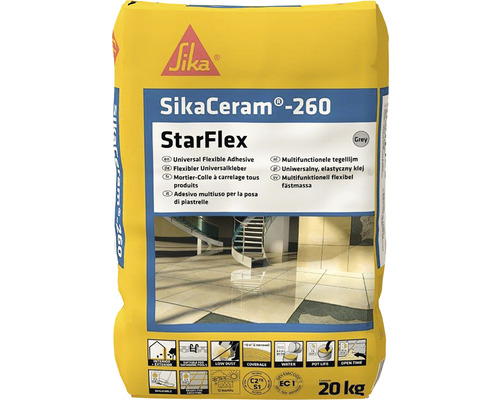 Fästmassa SIKA SikaCeram-260 StarFlex grå 20kg