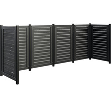 Synskydd av trä med horisontella lameller