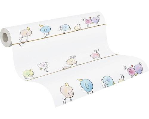 Tapetrulle med fågelmotiv på lina