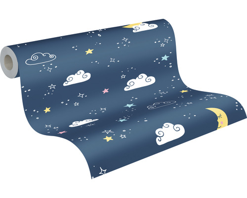 Tapetrulle med moln-, stjärn- och månmönster