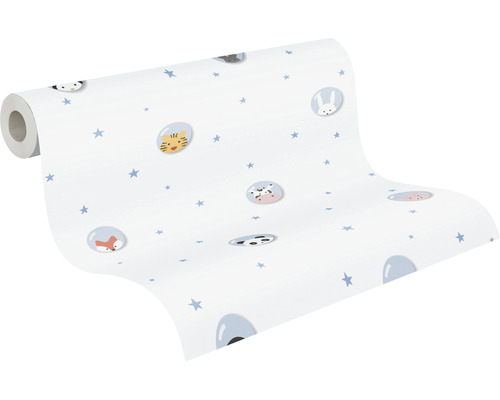 Tapetrulle med djurmotiv och stjärnor för barnrum