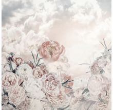 Tapet med blommönster och molnhimmel