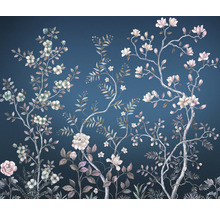 Illustration av blommande träd på tapet