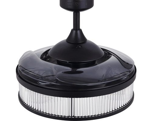 Takfläkt med belysning och transparent rotorblad