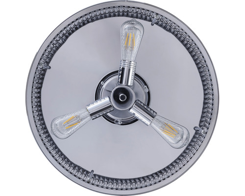 Rund taklampa med tre glödlampor