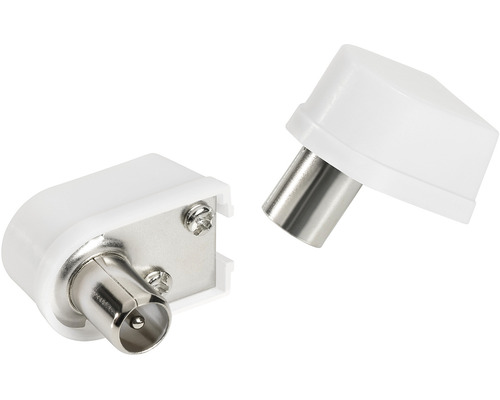 Två vinkelkontakter för antenn